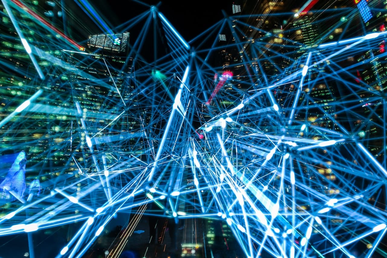 Futuristic cloud image with data streems