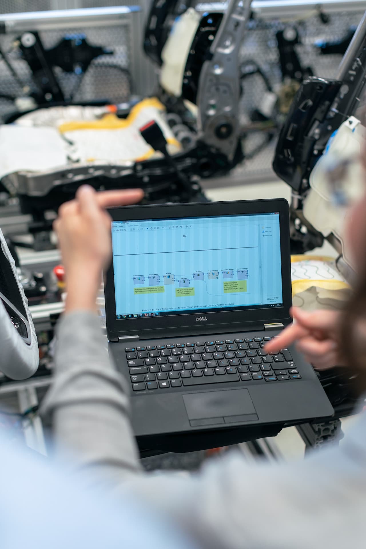 A laptop displaying an engineering software